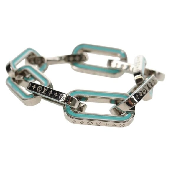 LOUIS VUITTON Brassle Monogram Links Bracelet metal Silver M80195 Auth 157982SM - Picture 2 of 14